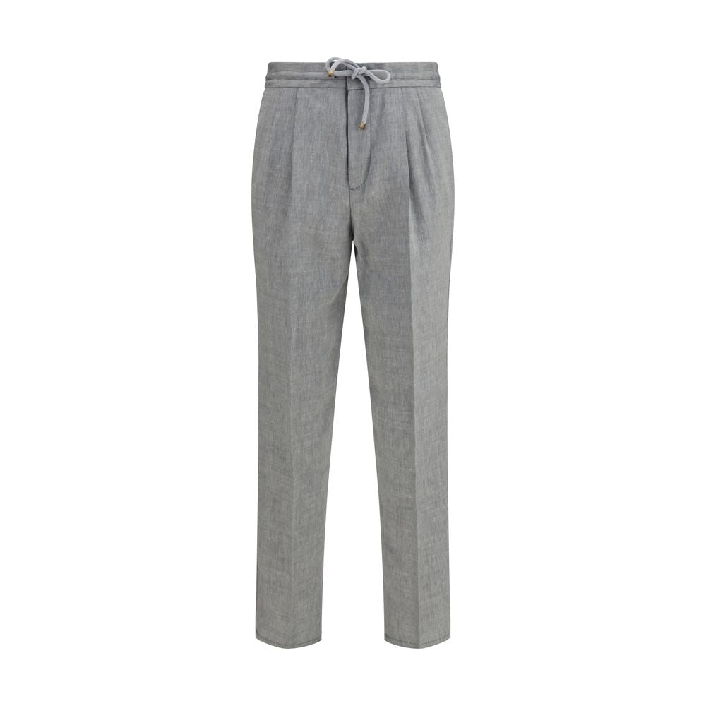 Brunello Cucinelli Gray Linen Casual Pants