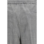 Brunello Cucinelli Gray Linen Casual Pants