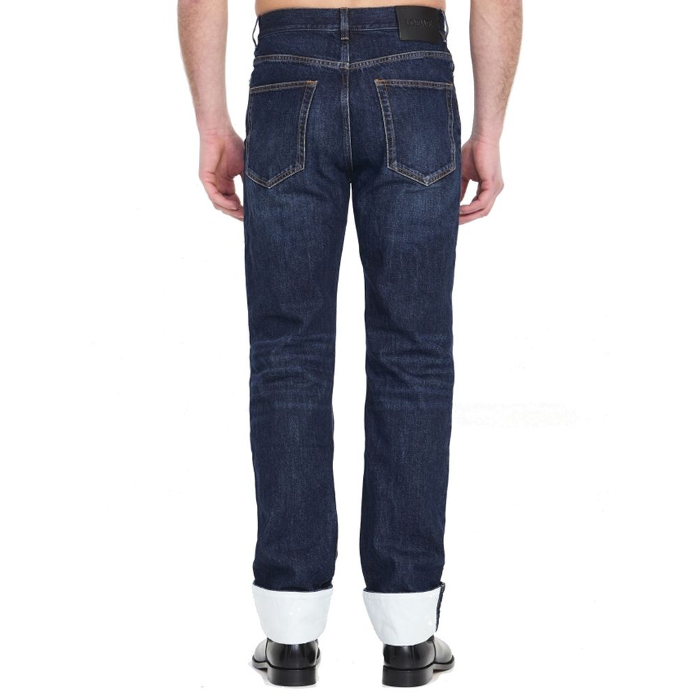 Loewe Blue Cotton Straight-Leg Jeans