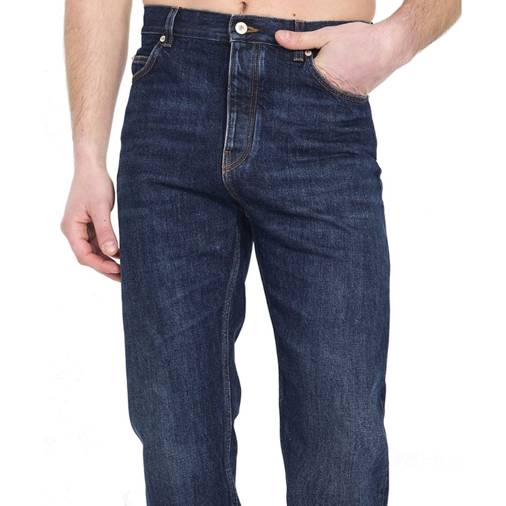 Loewe Blue Cotton Straight-Leg Jeans