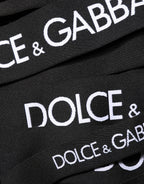Dolce & Gabbana Black Logo Tape Cutout Bodycon Sheath Dress