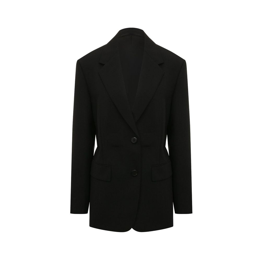 Prada Black Fleece Wool Coat