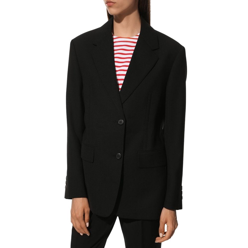 Prada Black Fleece Wool Coat