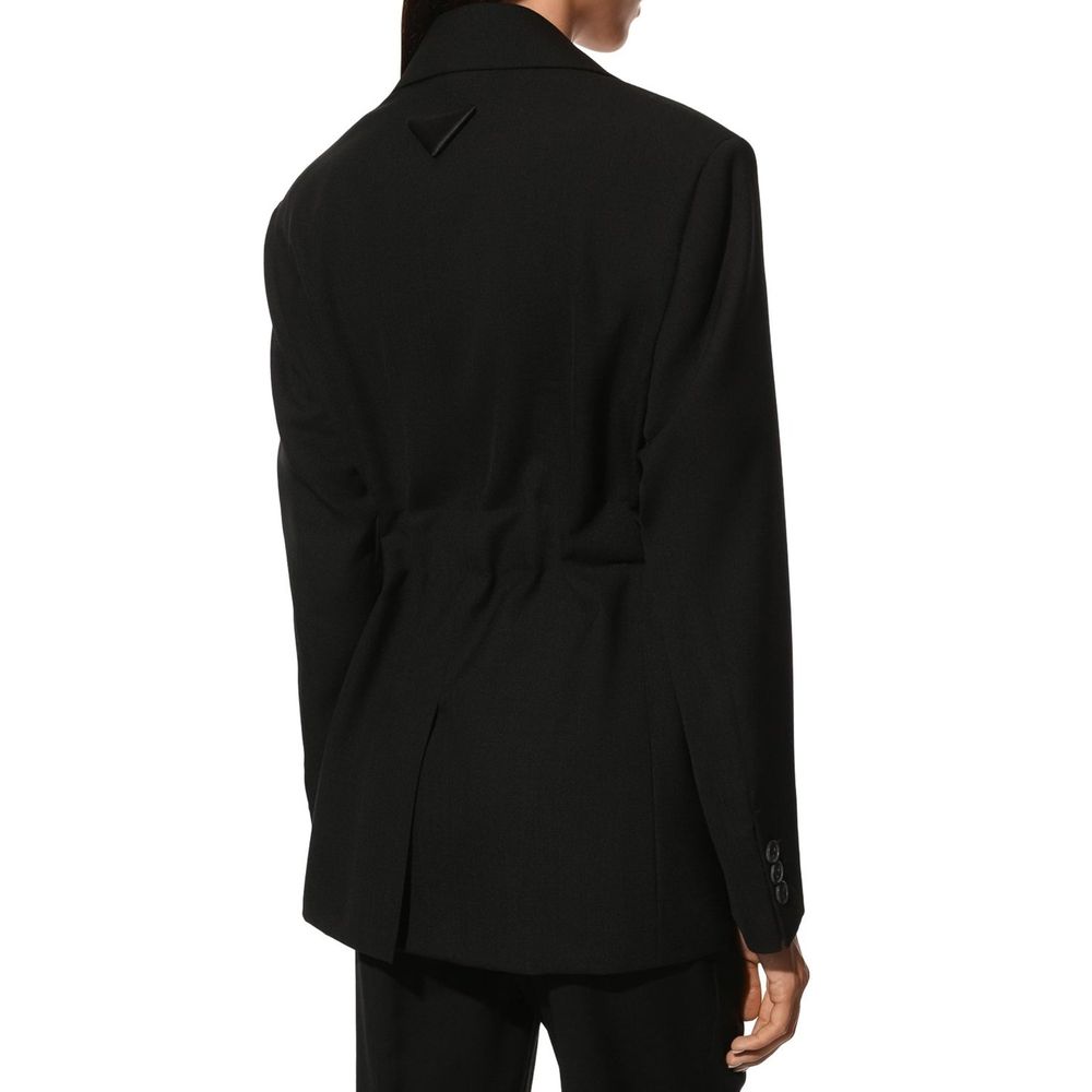 Prada Black Fleece Wool Coat