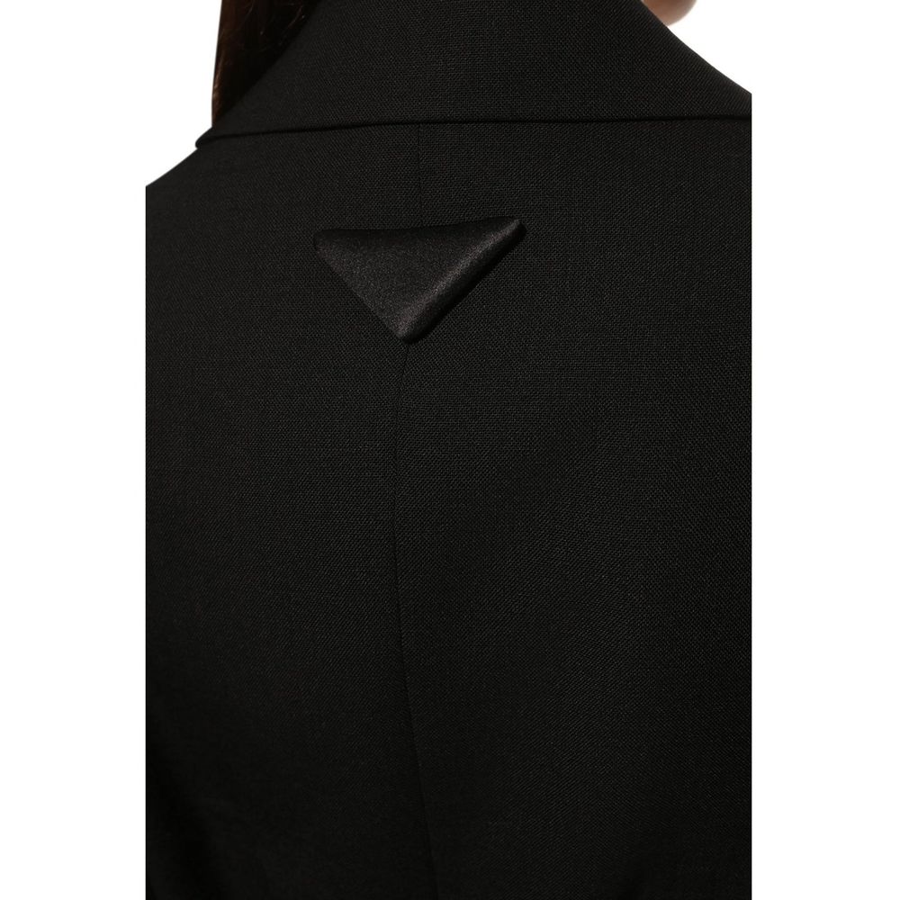 Prada Black Fleece Wool Coat