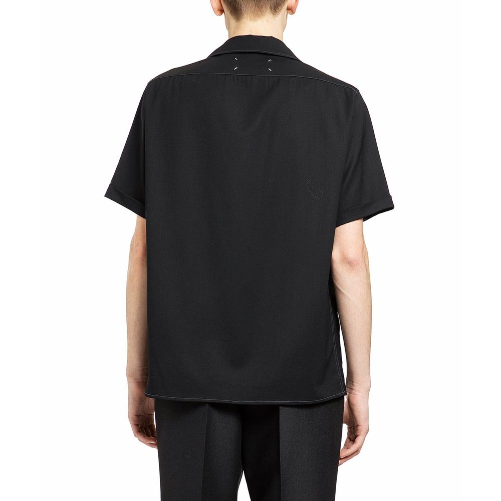 Maison Margiela Black Wool Shortsleeve Shirt