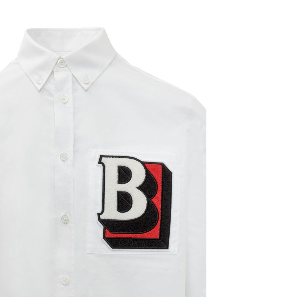 Burberry White Cotton Dress Shirt