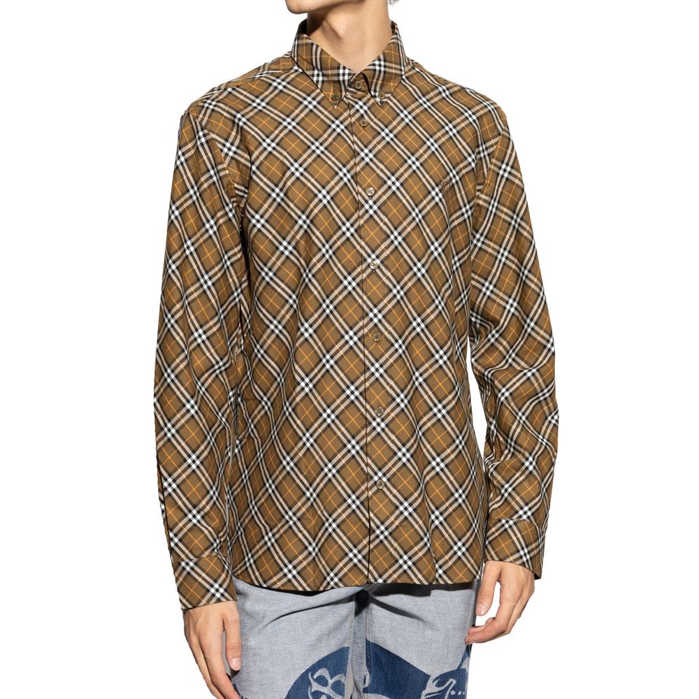 Burberry Brown Cotton Pattern Shirt