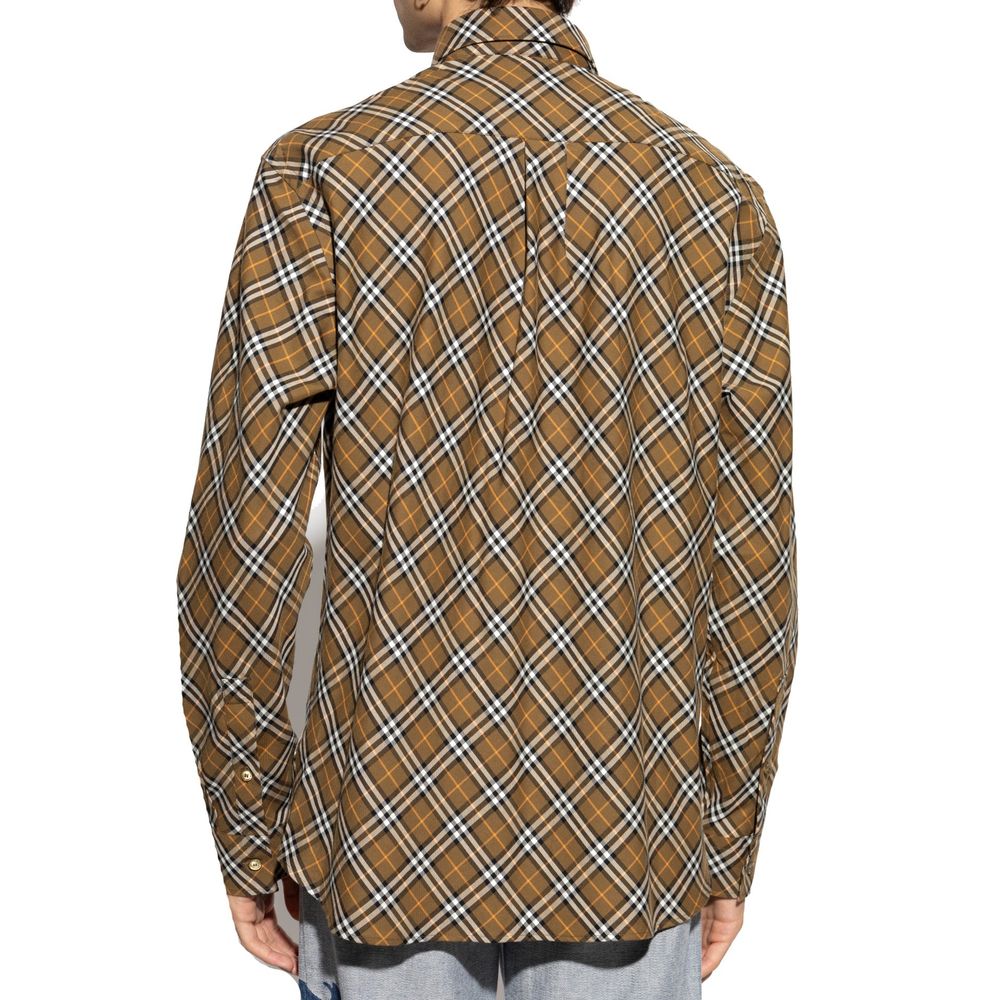 Burberry Brown Cotton Pattern Shirt