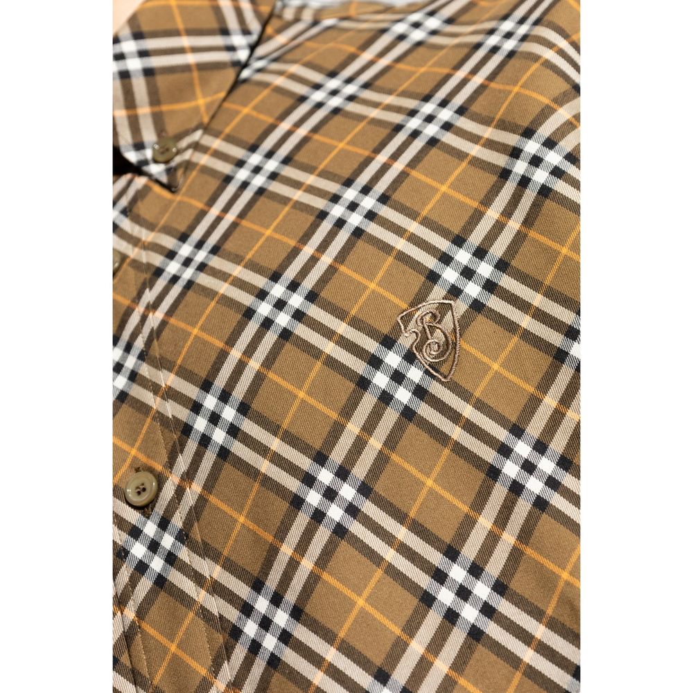 Burberry Brown Cotton Pattern Shirt