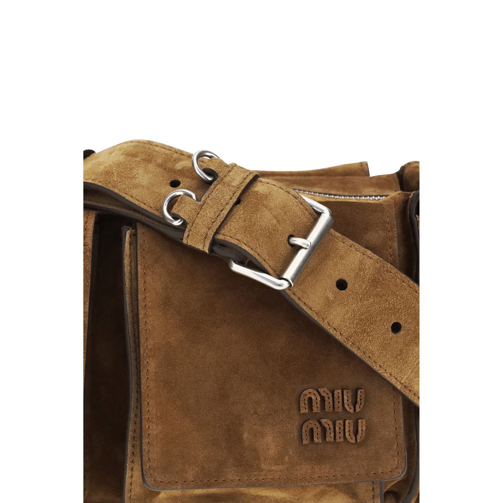 Miu Miu Brown Calf Leather Bos Taurus Shoulder Bag