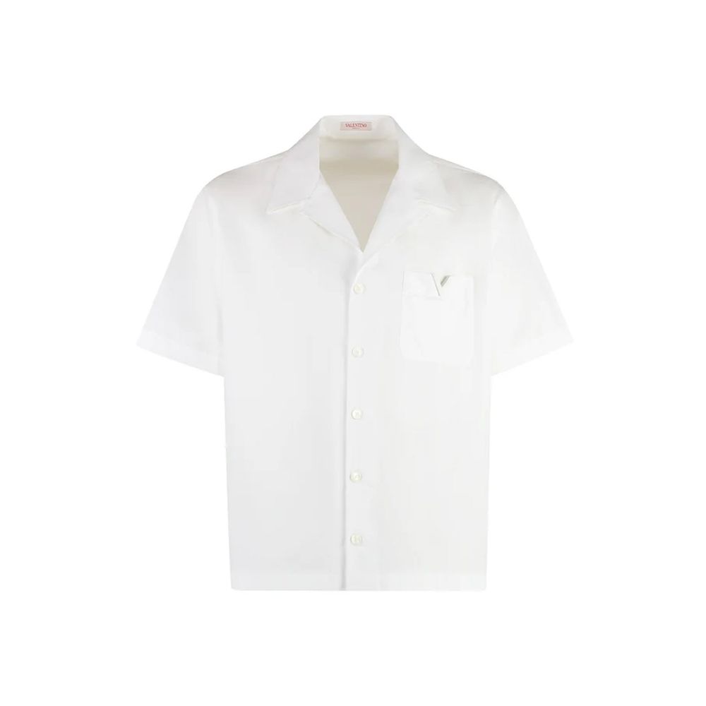 Valentino White Cotton Shortsleeve Shirt