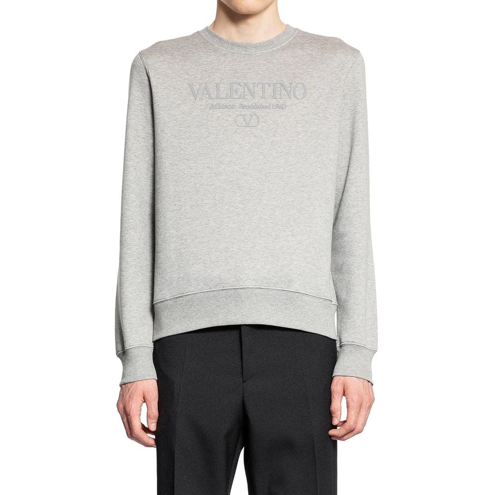 Valentino Gray Cotton Sweatshirt