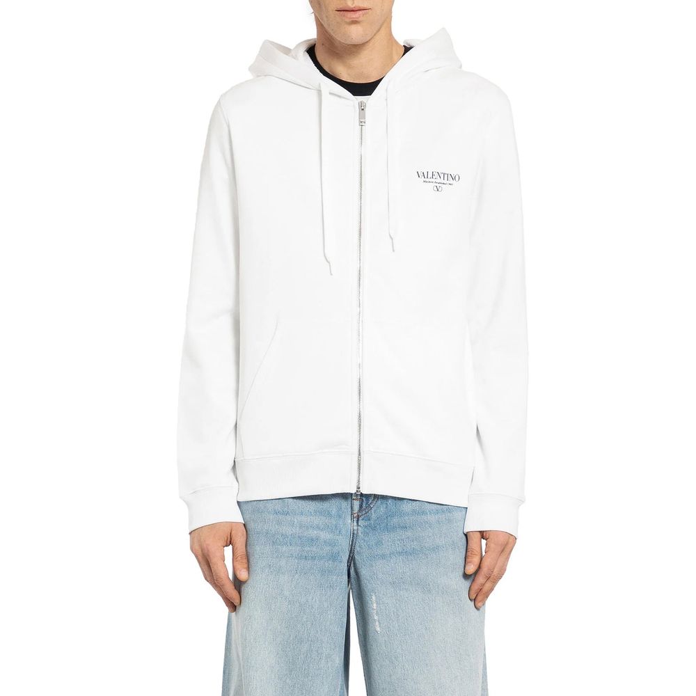 Valentino White Cotton Sweatshirt