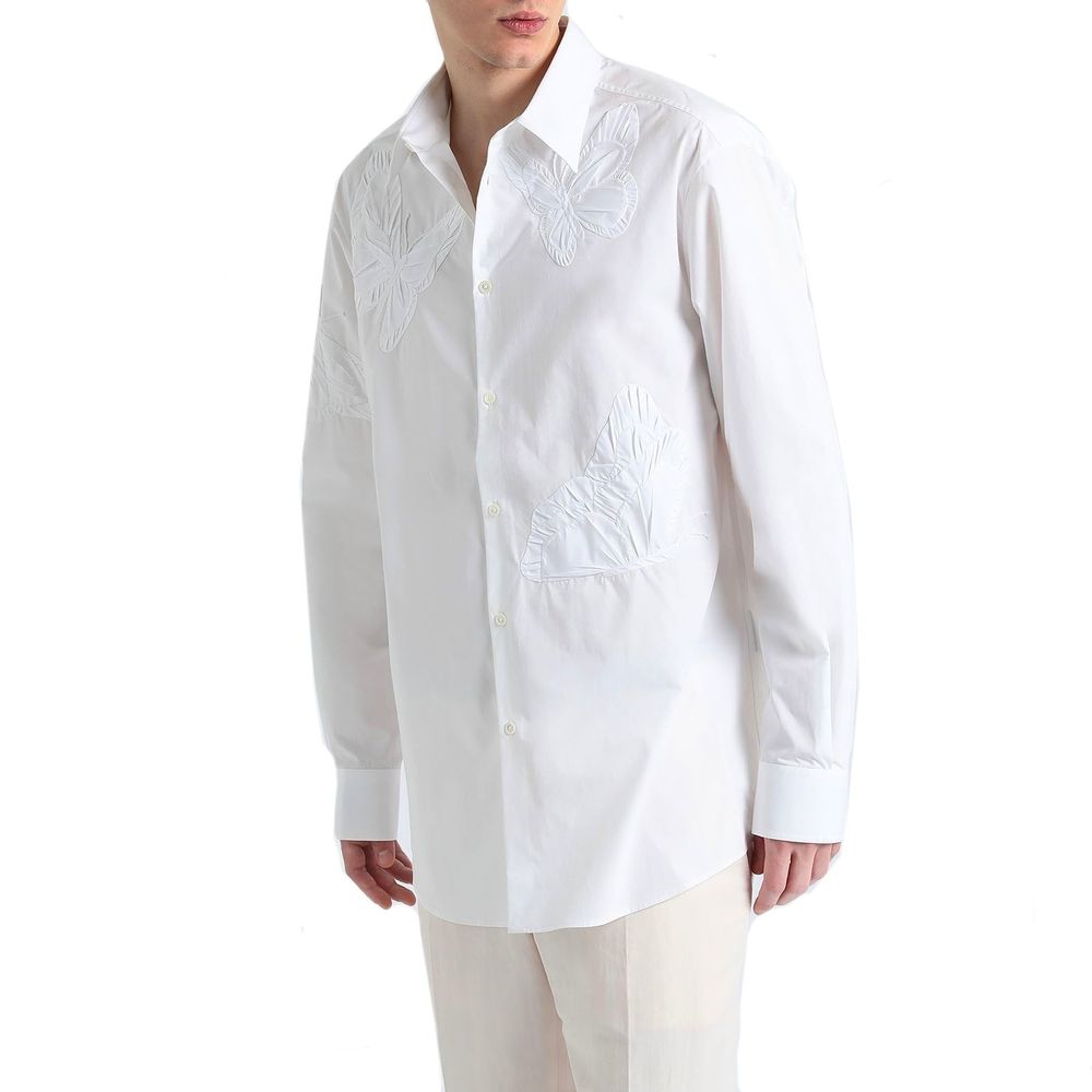 Valentino White Cotton Dress Shirt