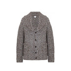 Bottega Veneta Gray Alpaca Leather Cardigan