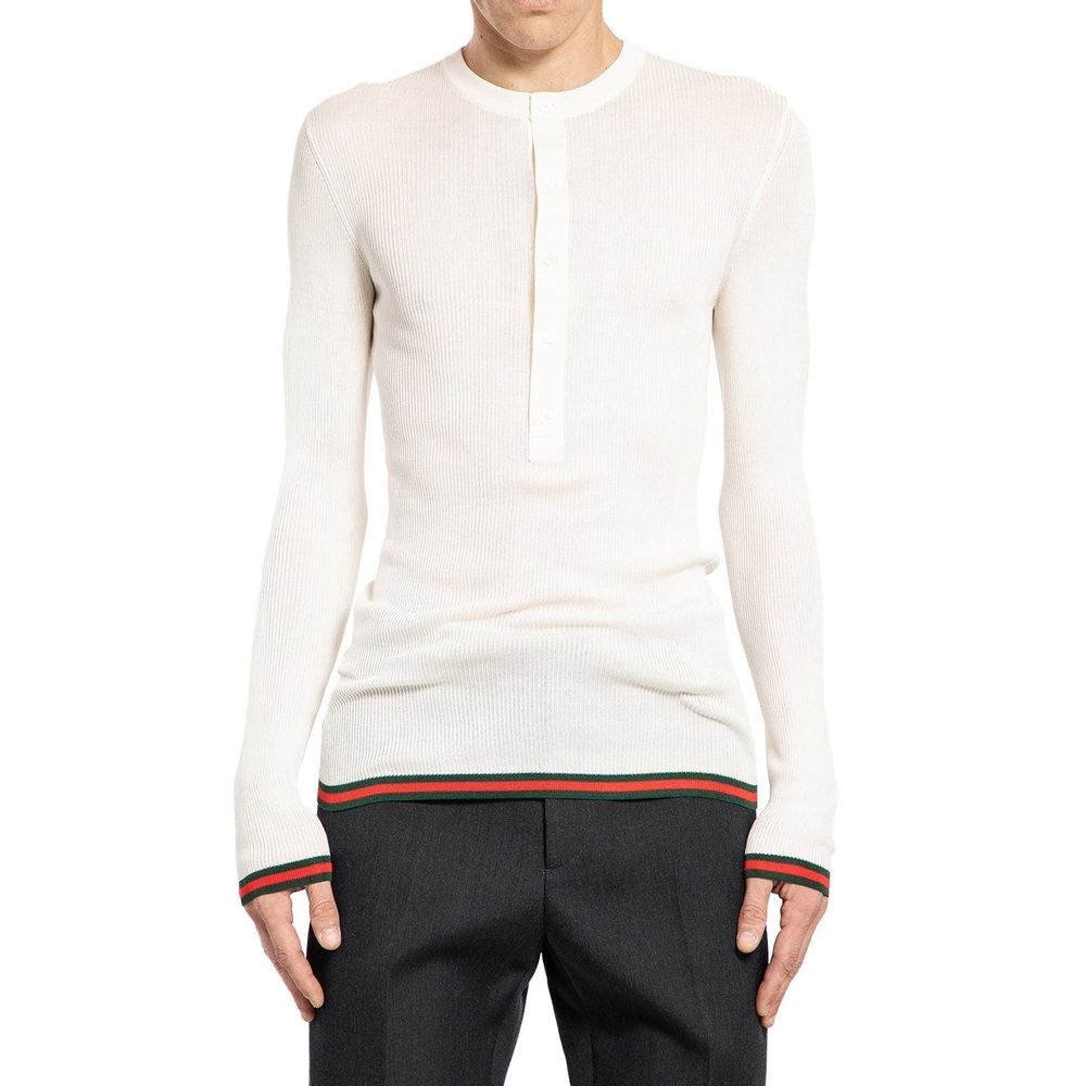 Gucci White Silk T-Shirt