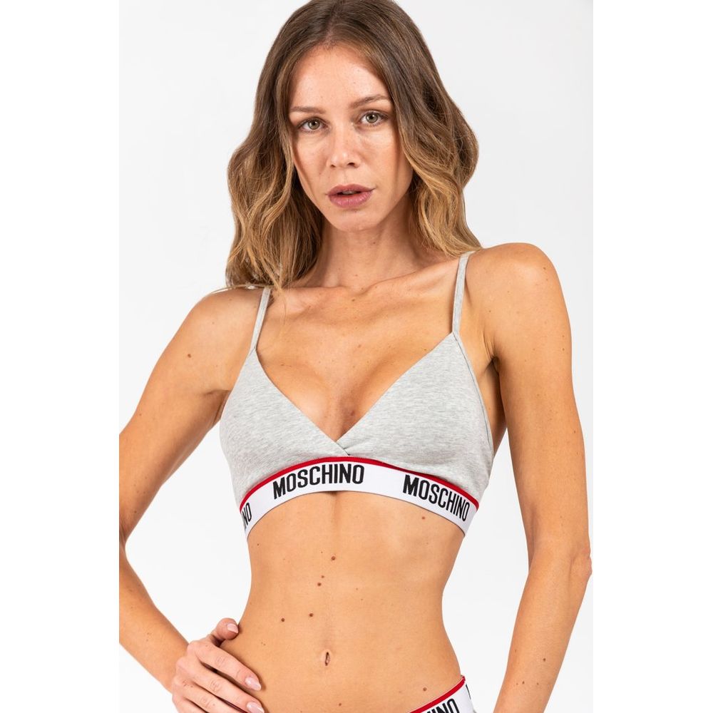 Moschino Gray Cotton Bra