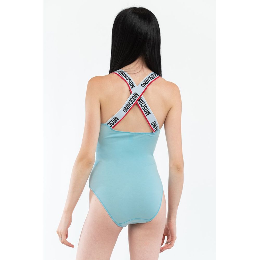 Moschino Blue Cotton Bodysuit