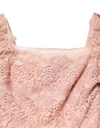 Dolce & Gabbana Pink Lace Long-Sleeved Evening Gown Dress