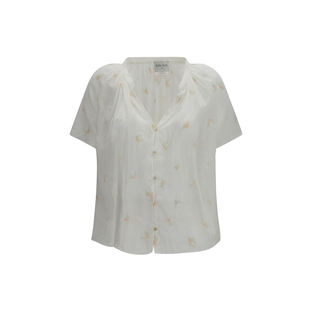 Forte_Forte Beige Cotton Pattern Shirt
