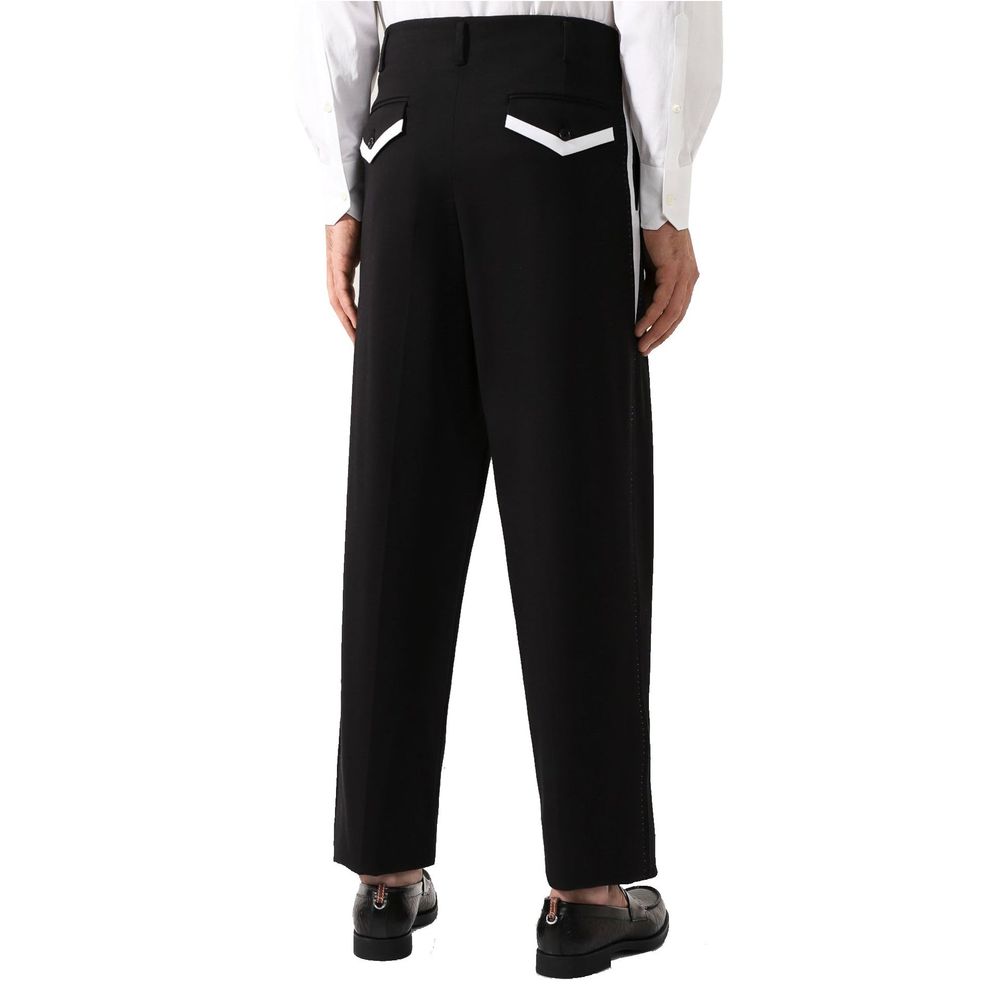 Dolce & Gabbana Black Cotton Casual Pants