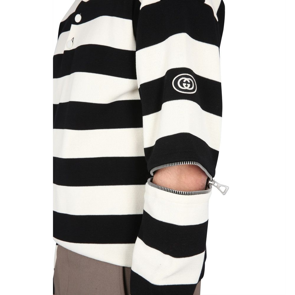 Gucci White Cotton Polo Shirt