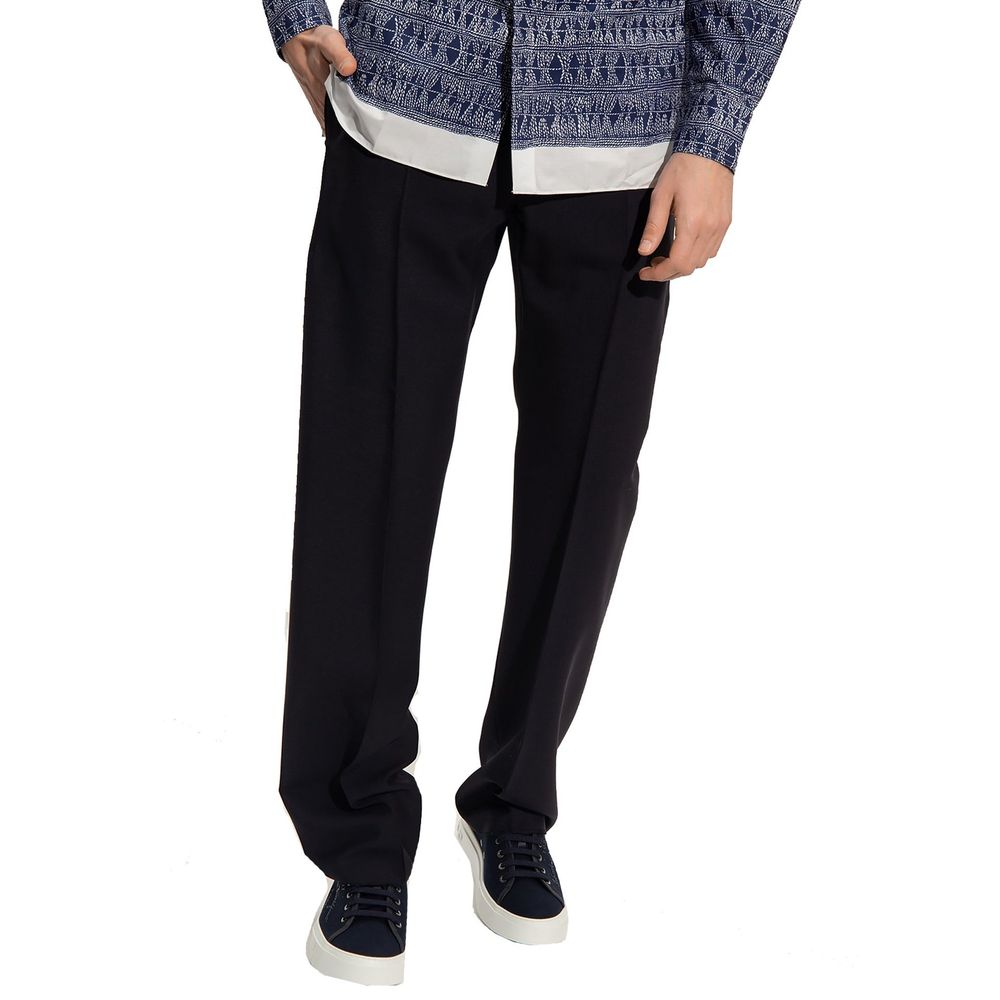 Salvatore Ferragamo Blue Cotton Casual Pants