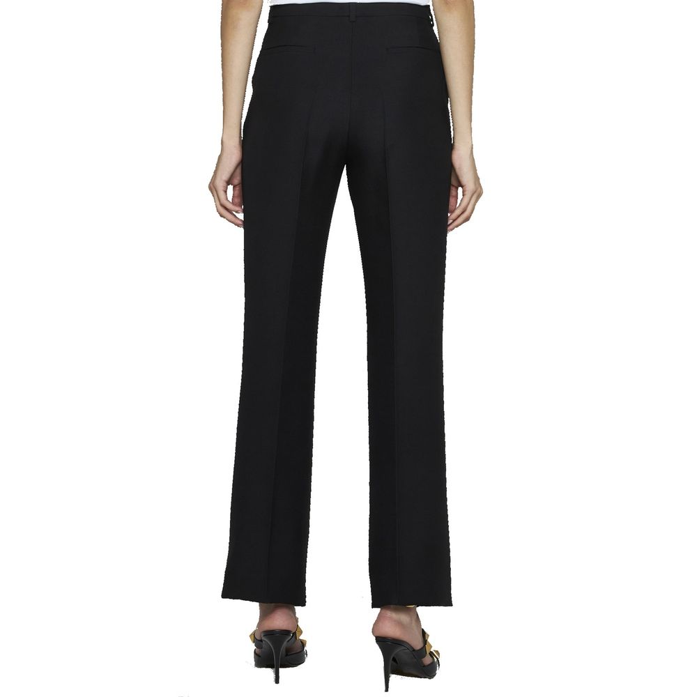 Valentino Black Silk Flared Pants