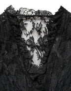 Dolce & Gabbana Black Lace A-line Long Evening Gown Dress