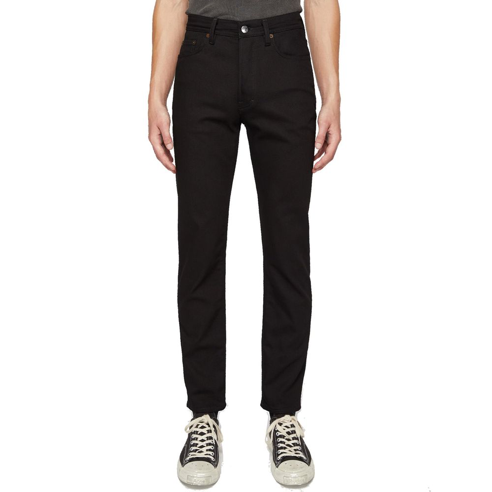 Acne Studios Black Cotton Straight-Leg Jeans
