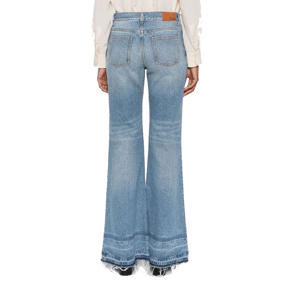 Chloé Blue Cotton Bootcut Jeans