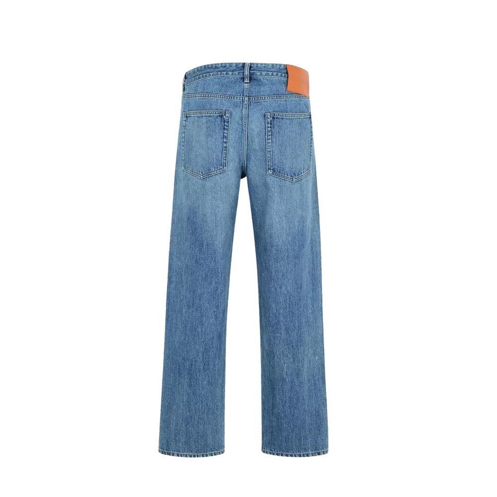 Jil Sander Blue Cotton Straight-Leg Jeans