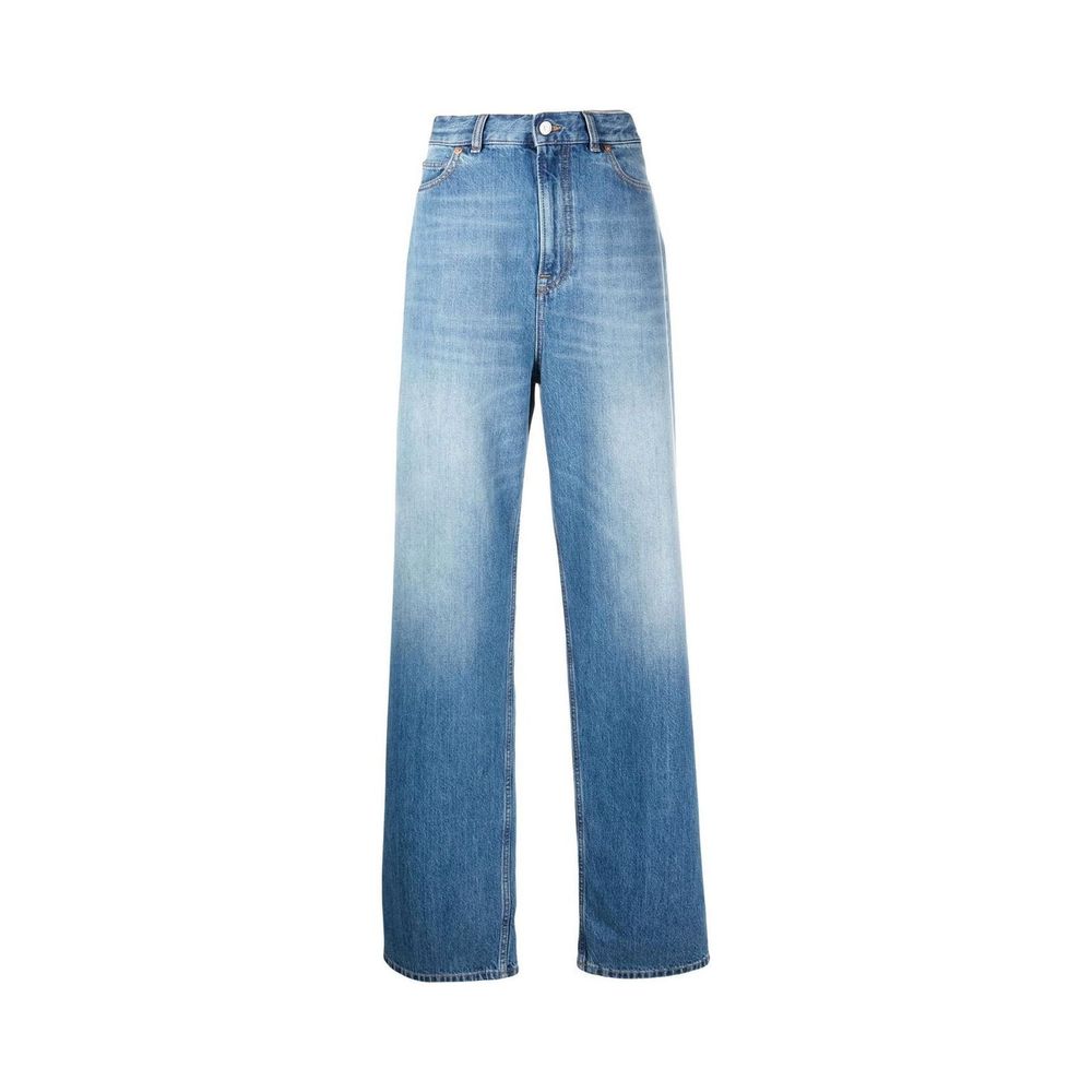 Valentino Blue Cotton Relaxed Fit Jeans