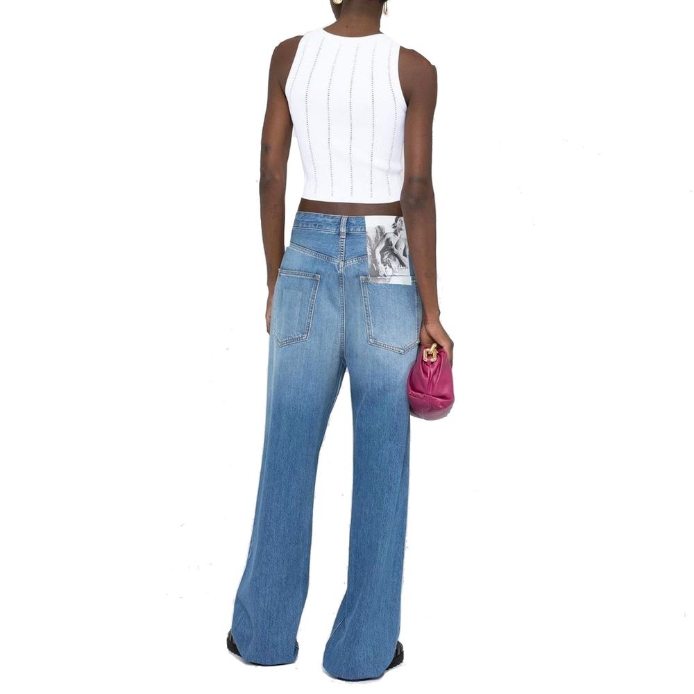 Valentino Blue Cotton Relaxed Fit Jeans
