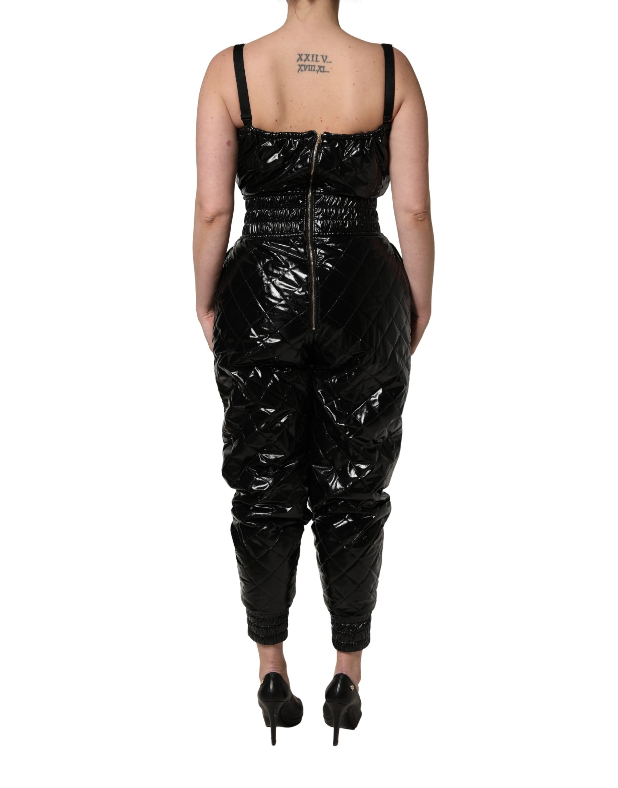 Dolce & Gabbana Black Sleeveless Romper Jumpsuit Dress