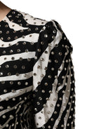 Dolce & Gabbana Black White Zebra Rhinestones Mini Dress