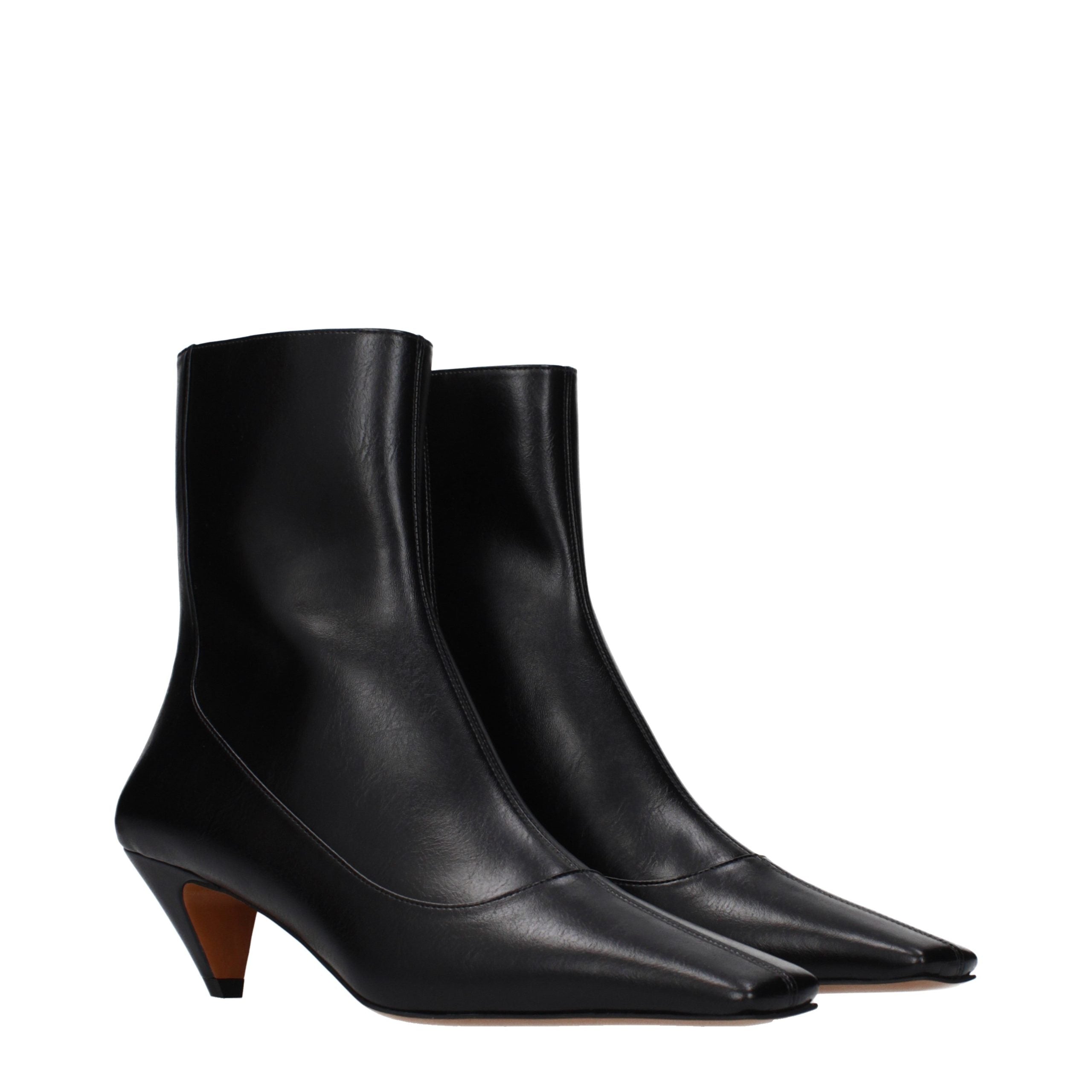 Stella McCartney Black Leather Ankle Boots