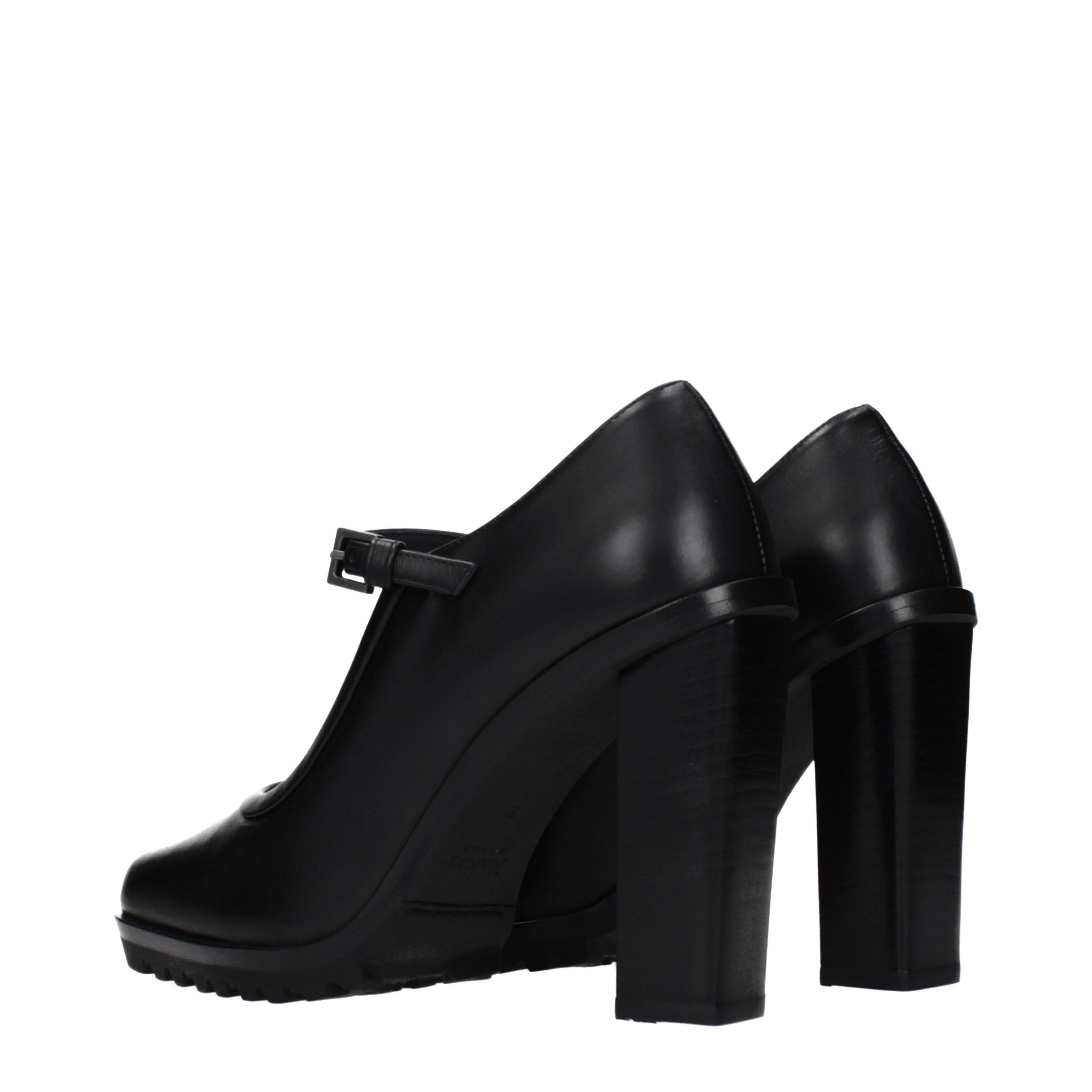 Max Mara Black Leather High Heel Pumps