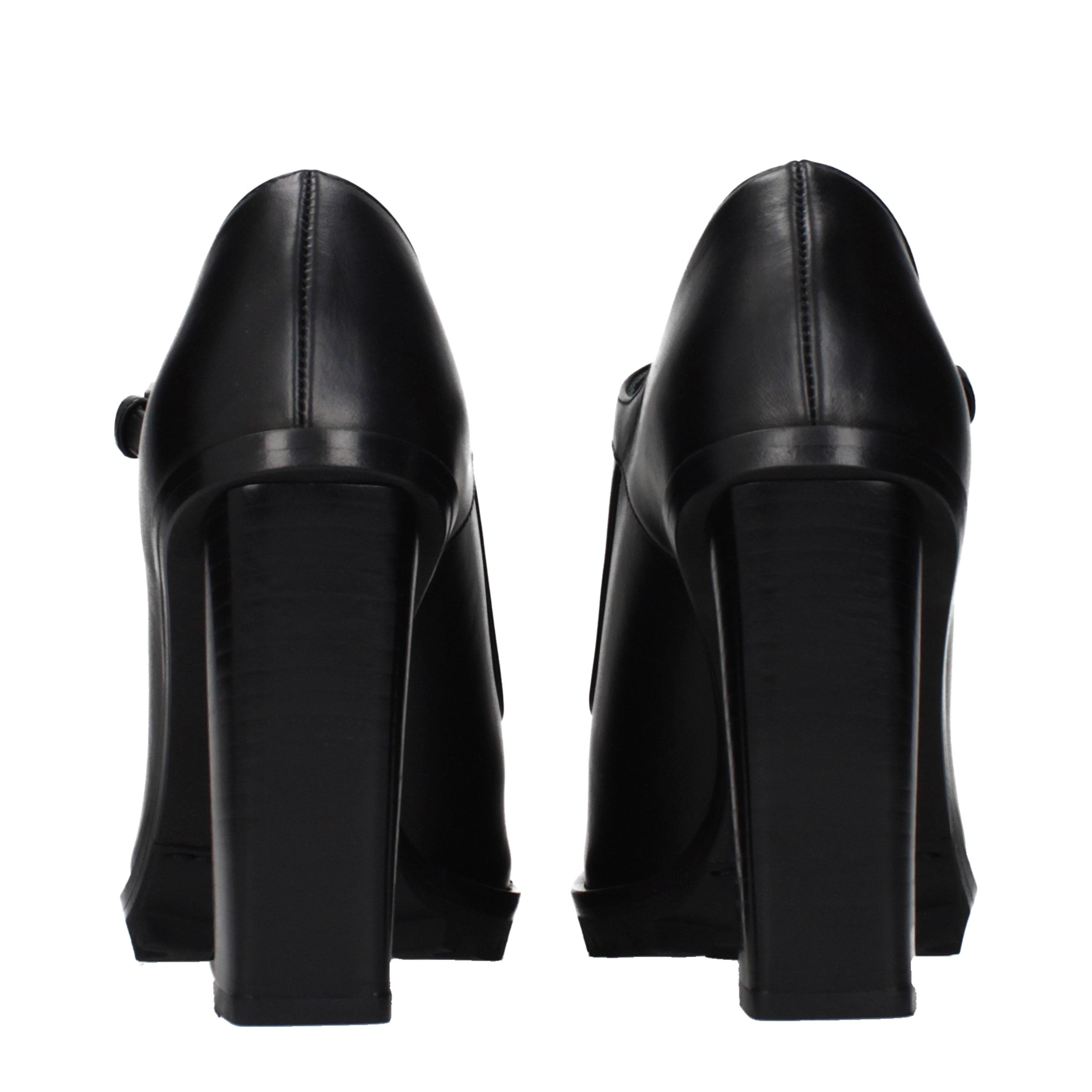 Max Mara Black Leather High Heel Pumps