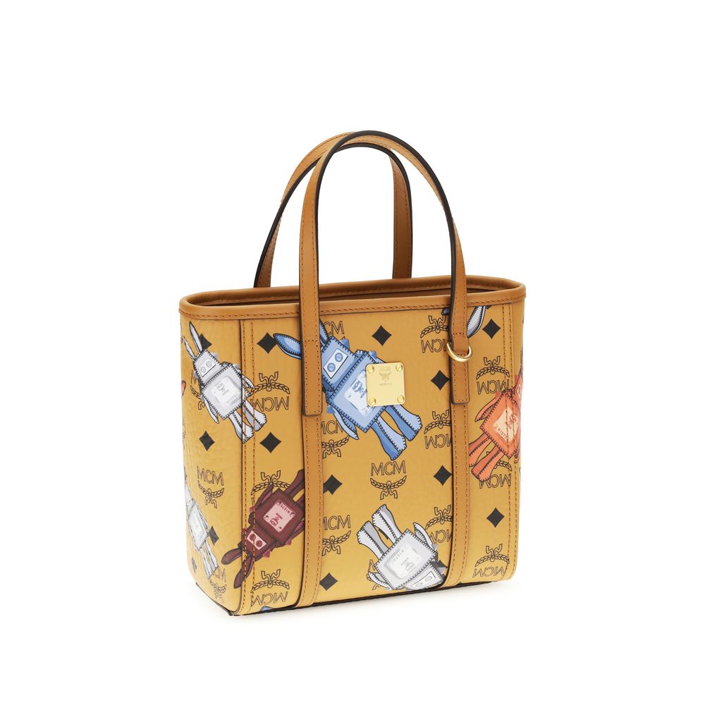 MCM Beige Fabric Shoulder Bag