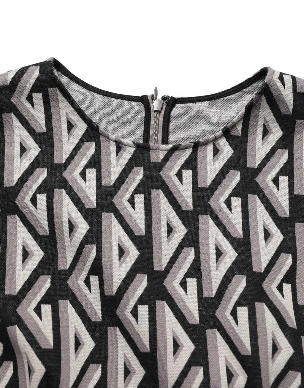 Dolce & Gabbana Black Logo Print Cotton Knee Length Dress