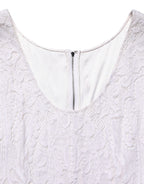 Dolce & Gabbana White Floral Lace Sleeveless Midi Dress