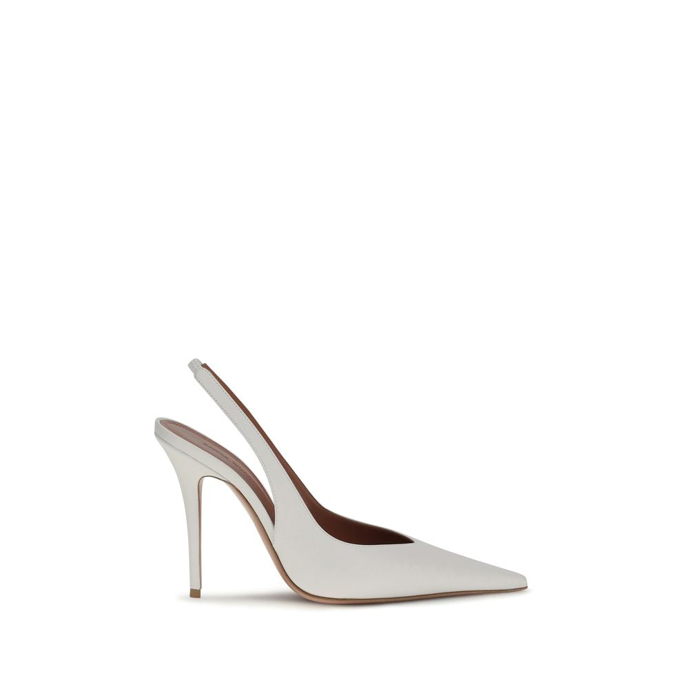 Amina Muaddi White Lamb Ovis Aries Aries Pumps