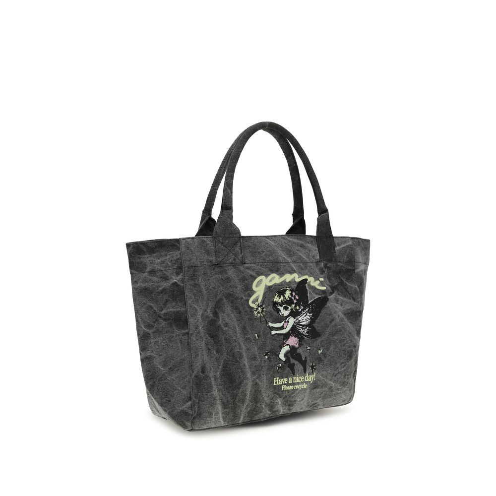 Ganni Gray Cotton Shoulder Bag