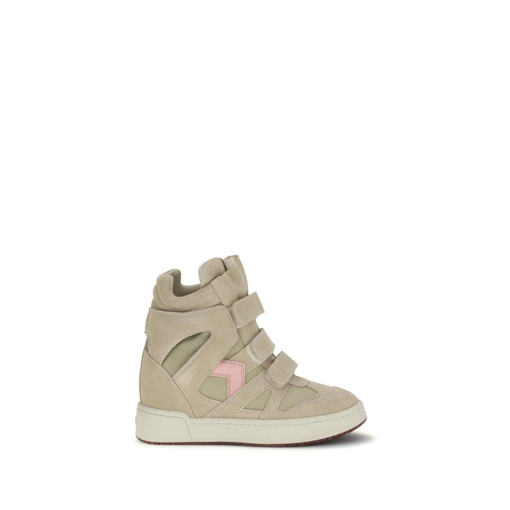 Isabel Marant Beige Calf Leather Bos Taurus Chunky Sneakers