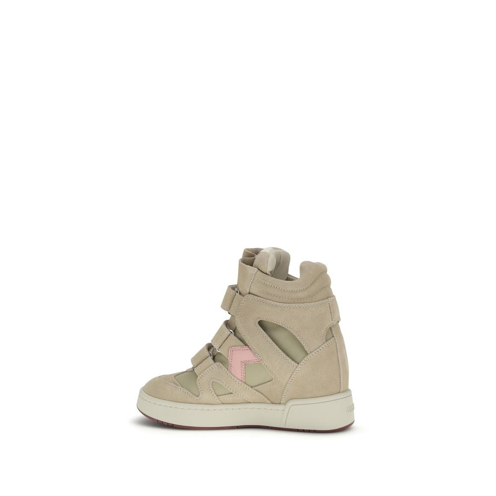 Isabel Marant Beige Calf Leather Bos Taurus Chunky Sneakers