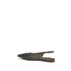 Brunello Cucinelli Brown Calf Leather Bos Taurus Ballet Flats
