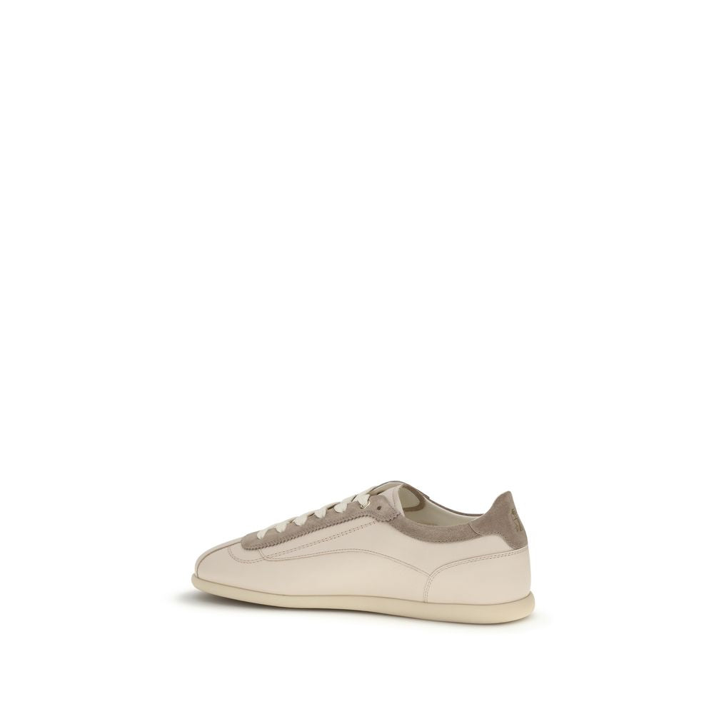 Brunello Cucinelli Beige Leather Low Top Sneakers