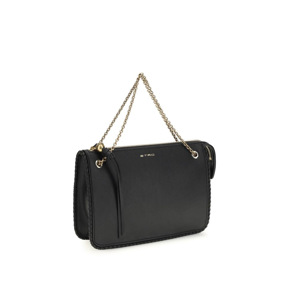 Etro Black Calf Leather Bos Taurus Clutch Bag